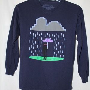 Minecraft Navy Blue Long Sleeve T-Shirt - Boys L